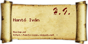 Hantó Iván névjegykártya